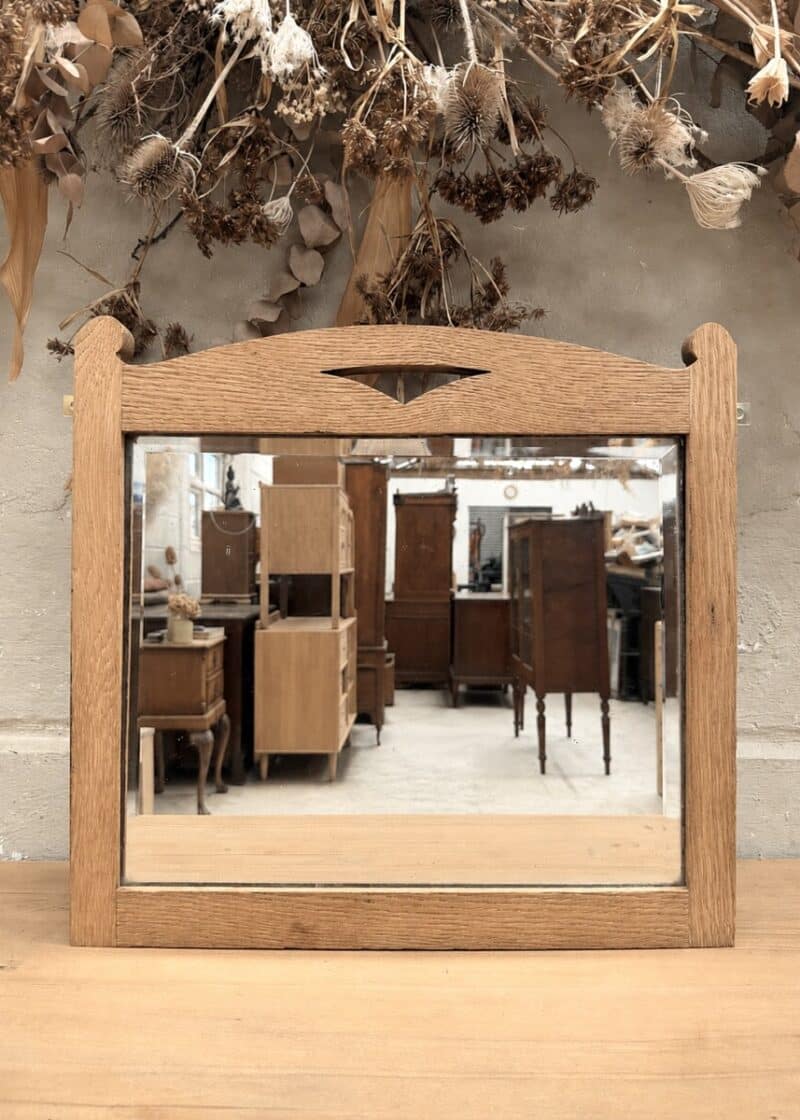 Small oak wall mirror