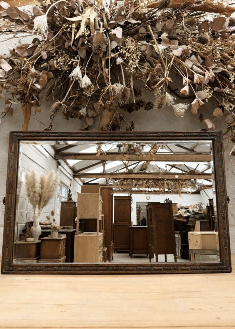 Oak carved wall mirror