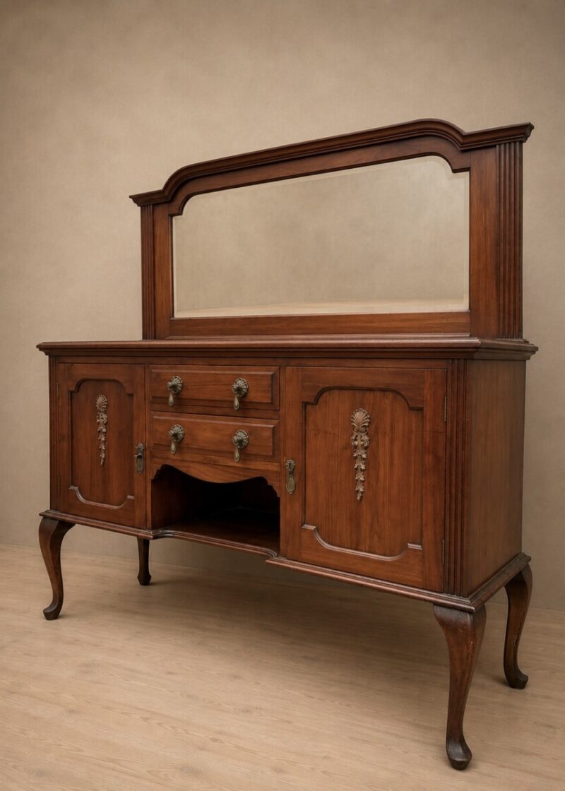 Mahogany Queen Anne Mirrored Sideboard